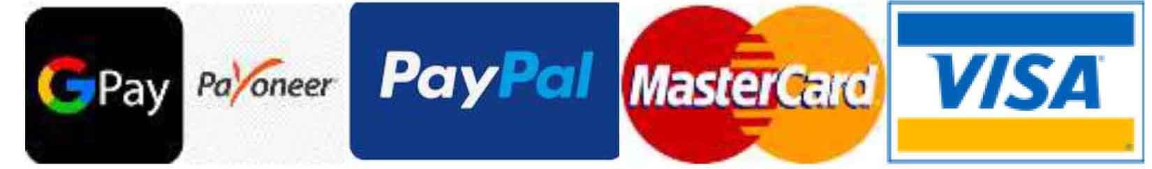 Planned payment methods: GPay, Payoneer, PayPal, Mastercard, Visa